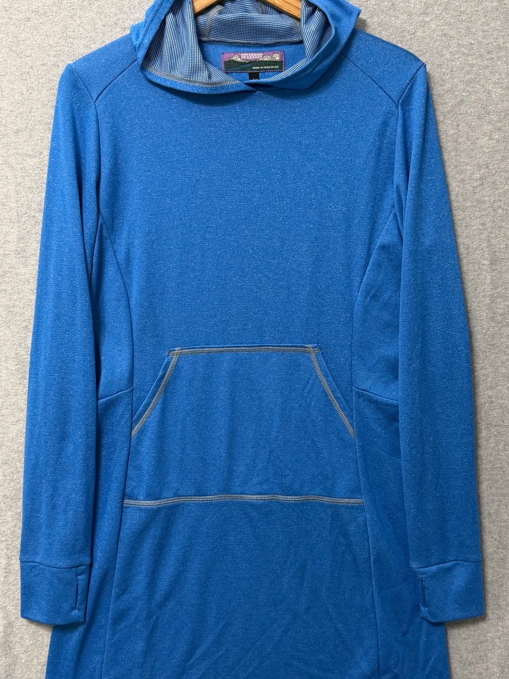 Immersion Research Women’s L Power Wool Sendress Peacock Hooded Wool Blend Dress